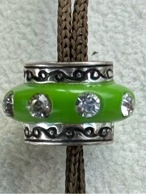 Brighton Lime Green Enamel Pavé Crystal  Spacer Charm RETIRED